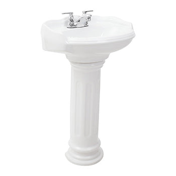 LAVABO Y PEDESTAL REGENCY 4" BLANCO