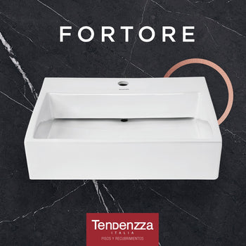 LAVABO FORTORE CON CESPOL PL003+CES BLANCO (COMBO)