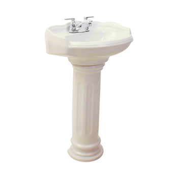 LAVABO Y PEDESTAL REGENCY 4" HUESO